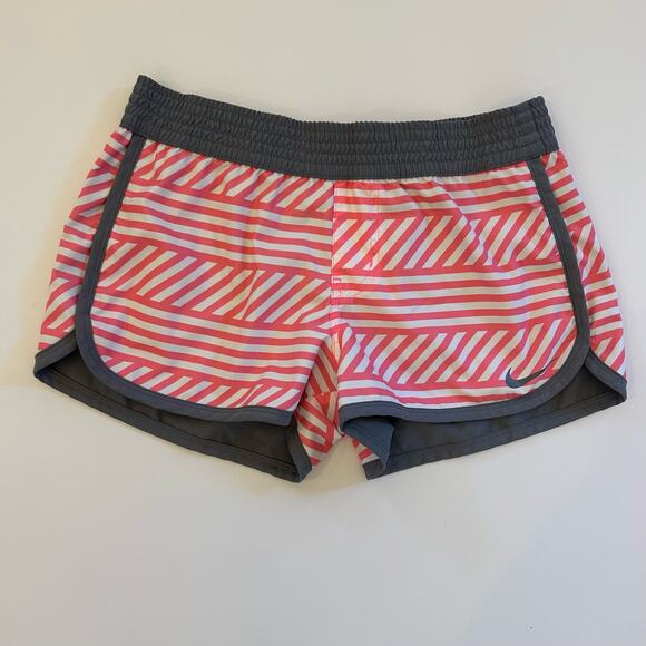 Nike Womens Reversible Gray Pink White Stripe Athletic Casual Shorts NO SIZE - Picture 1 of 7